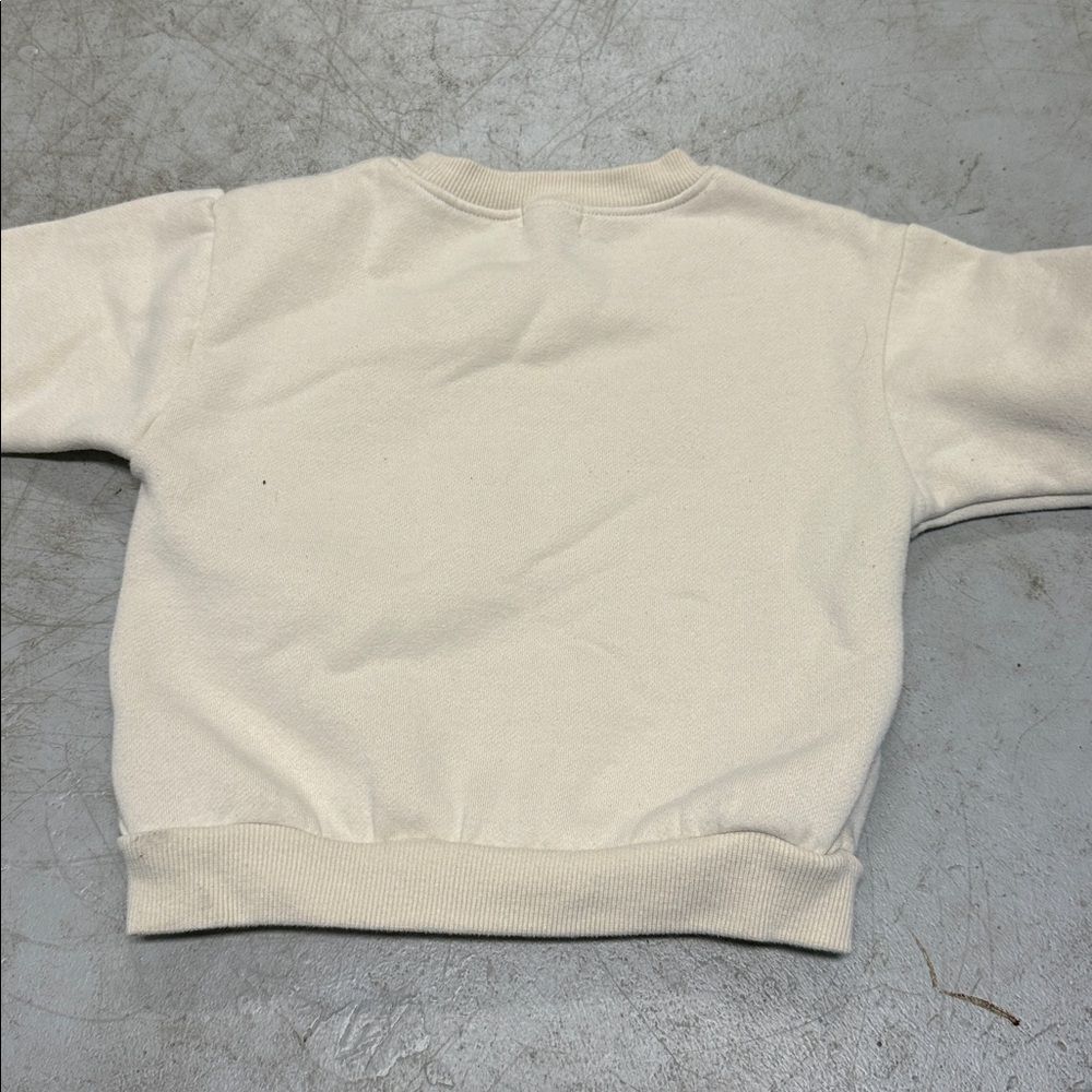 Cream Long Sleeve Sweatshirt Like New 18-24 Month Sweater Kids - Picture 3 of 3